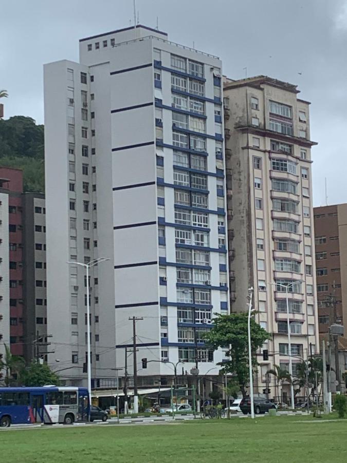 Sao Vicente Itarare Predio Frente Mar Apto Fundo Vista Parcial Exterior photo