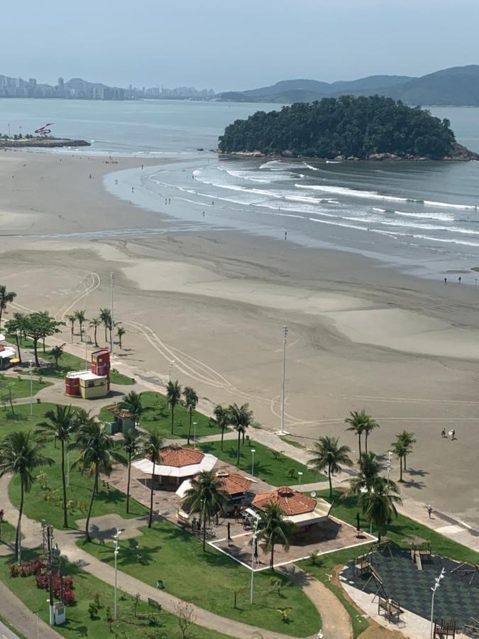 Sao Vicente Itarare Predio Frente Mar Apto Fundo Vista Parcial Exterior photo